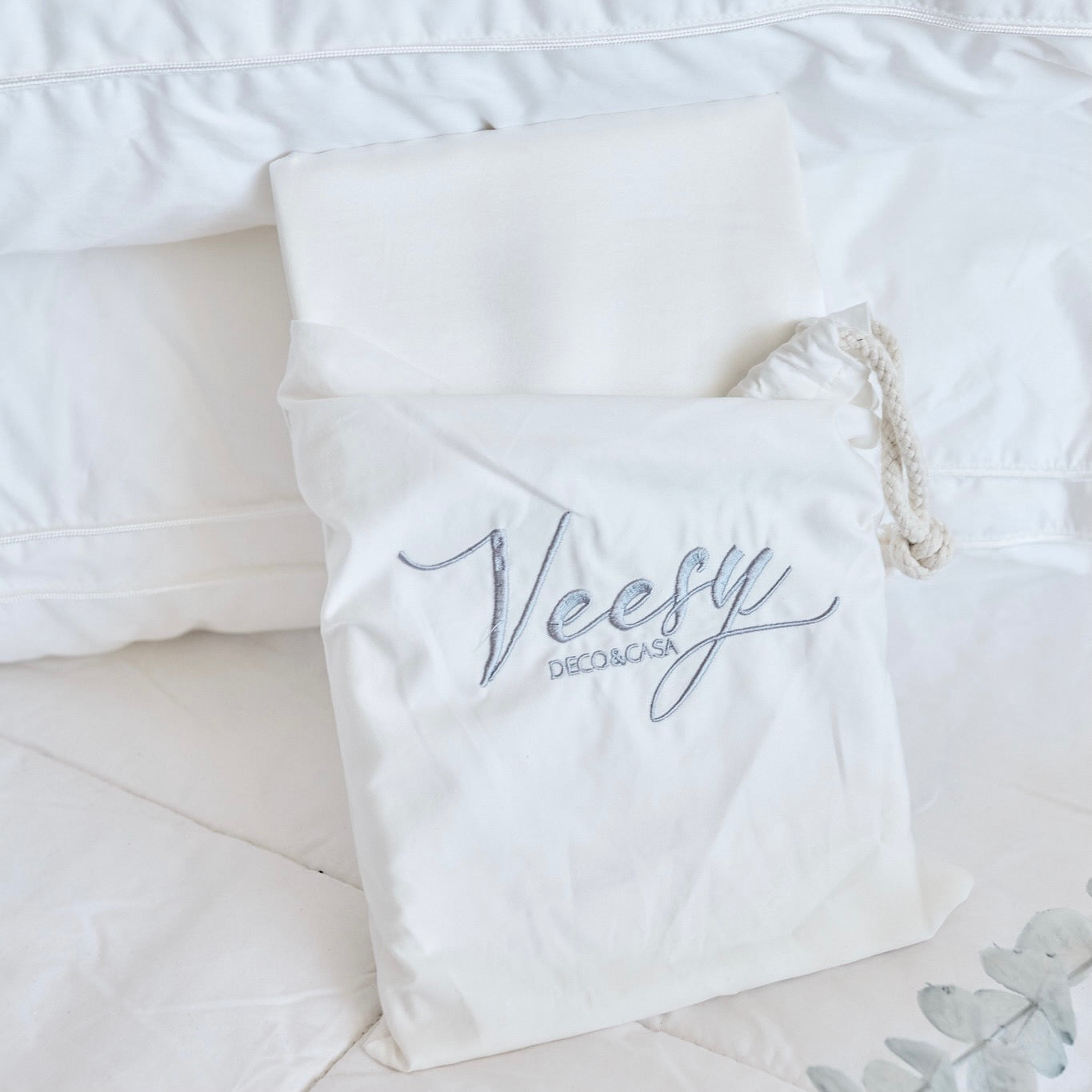 Pack 2 fundas almohadas seda natural blanco – Veesy Deco y Casa