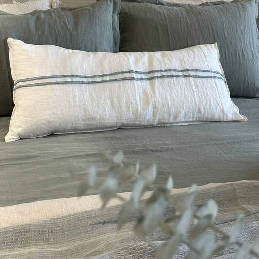 COJÍN LINO VENUS LISTONES 90X40 cm