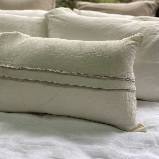 COJÍN LINO VENUS LISTONES 90X40 cm