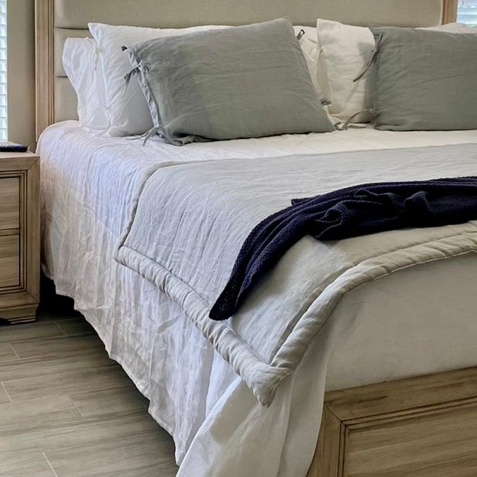 PIECERA LINO ACOLCHADA GRIS PERLA