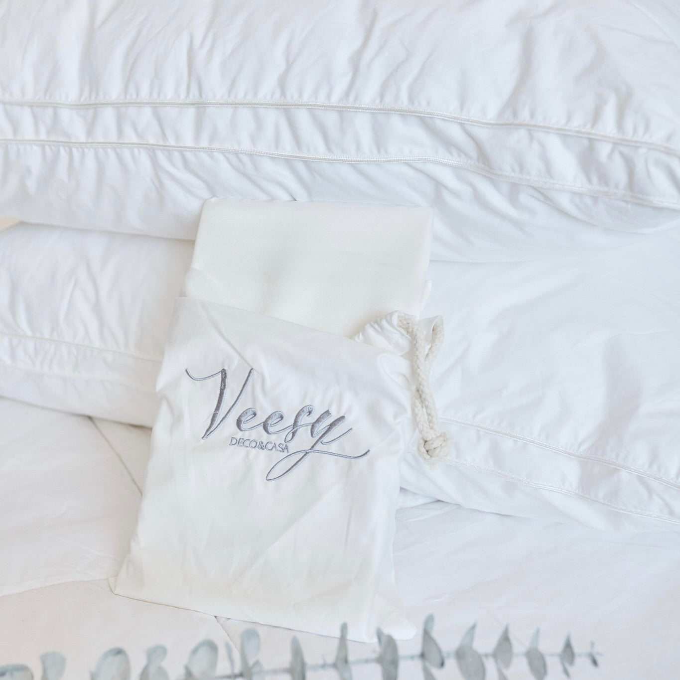 2 ALMOHADAS DE SEDA NATURAL + 2 FUNDAS DE SEDA NATURAL BLANCO