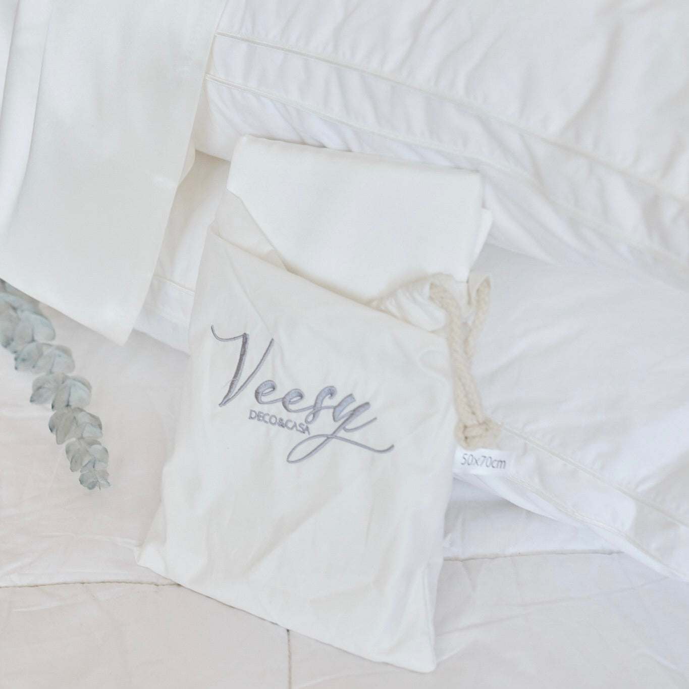 2 ALMOHADAS DE SEDA NATURAL + 2 FUNDAS DE SEDA NATURAL BLANCO