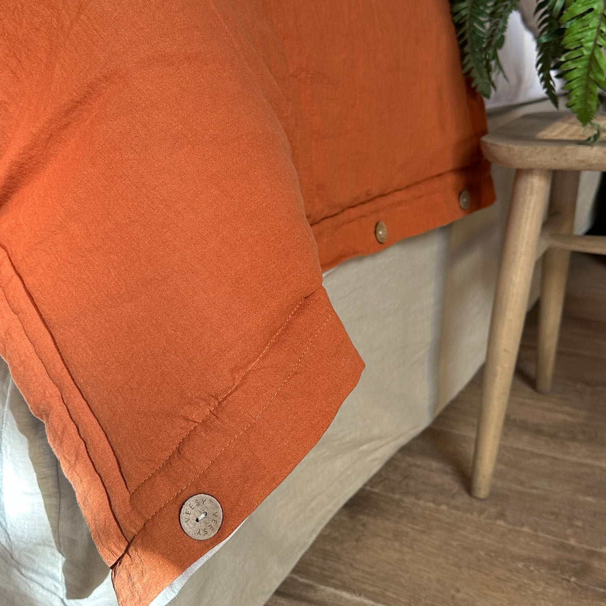 PIECERA LINO ACOLCHADA CAMEL
