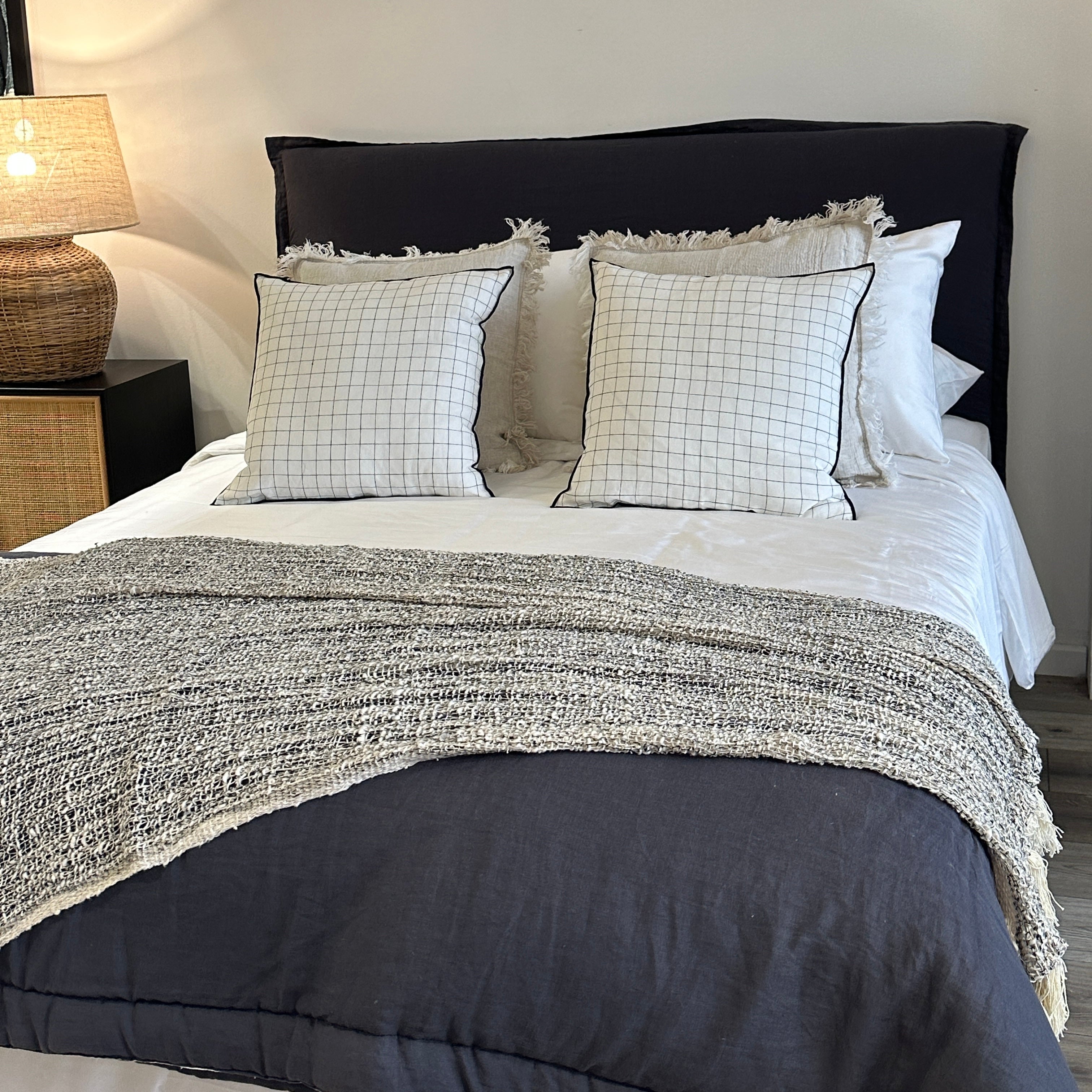 PIECERA LINO ACOLCHADA GRIS GRAFITO