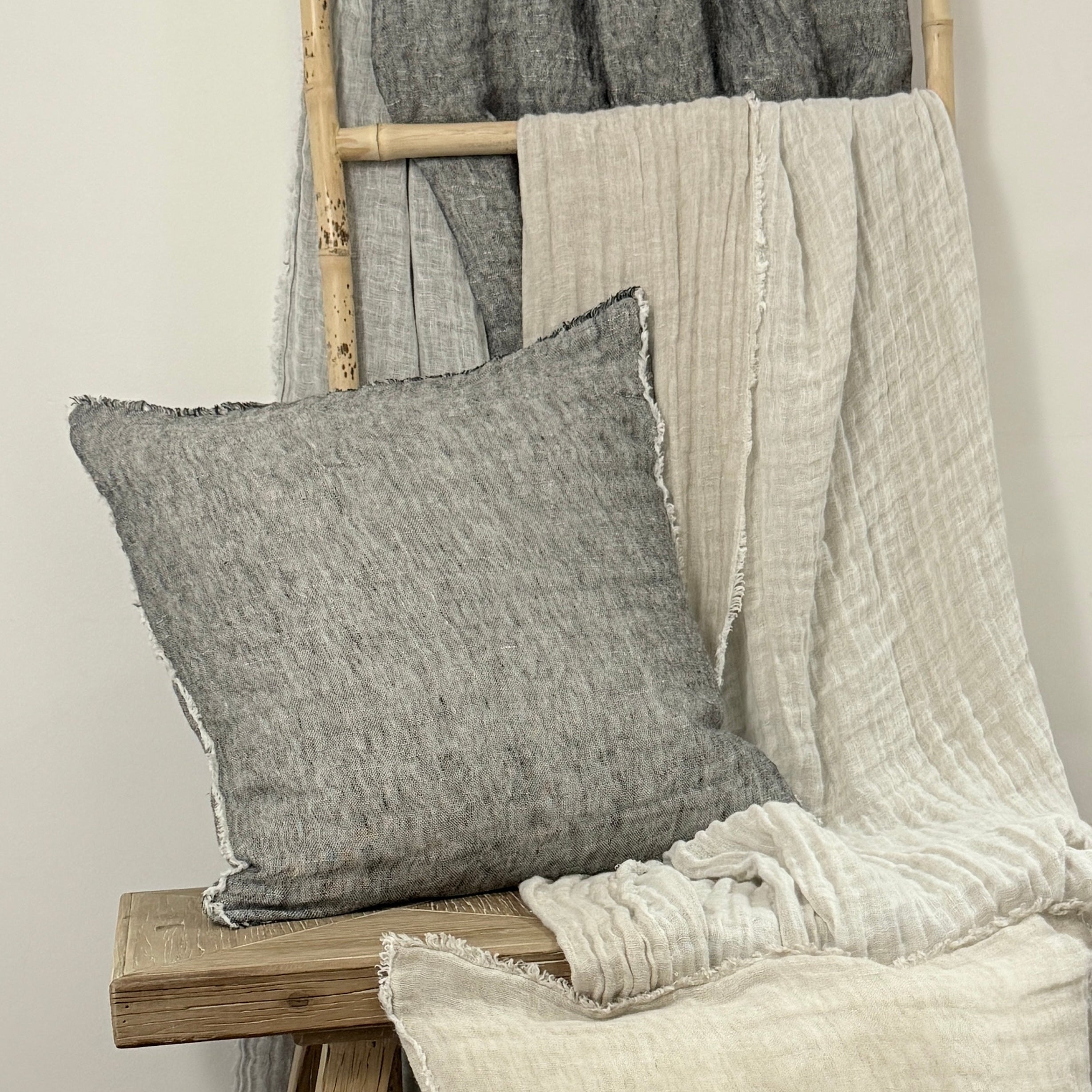 cojin lino gasa grafito