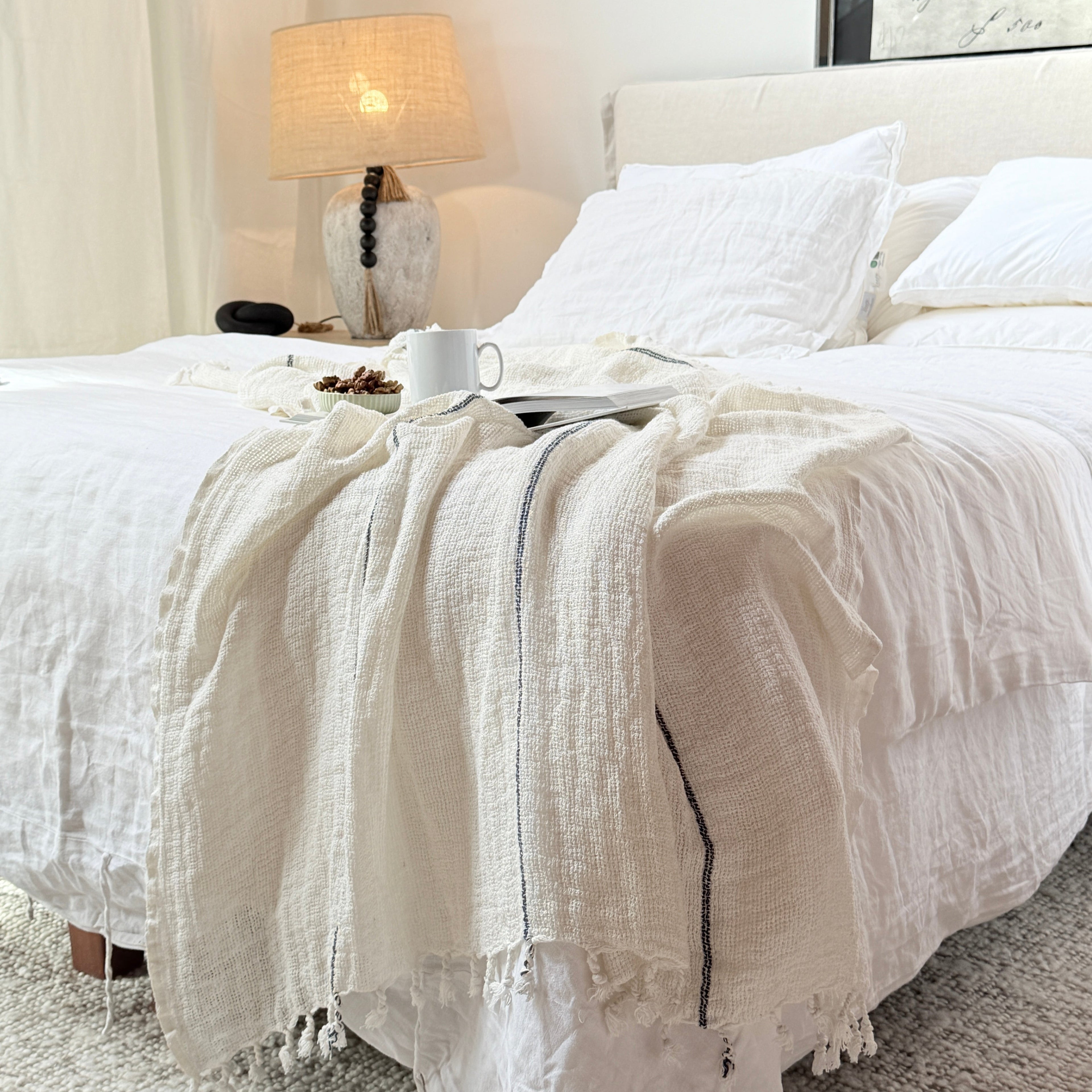 CUBRE PLUMON DE LINO BELGA BLANCO