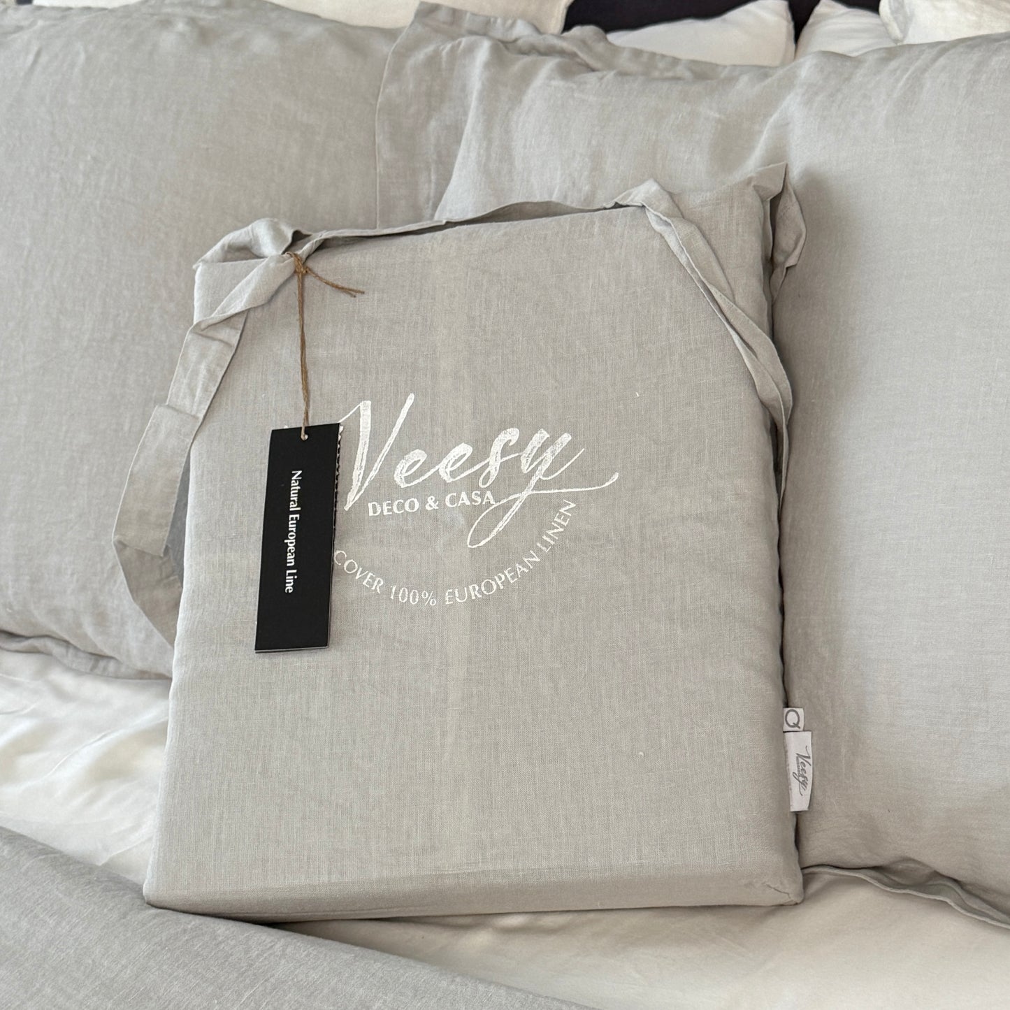 CUBRE PLUMON DE LINO BELGA GRIS PERLA