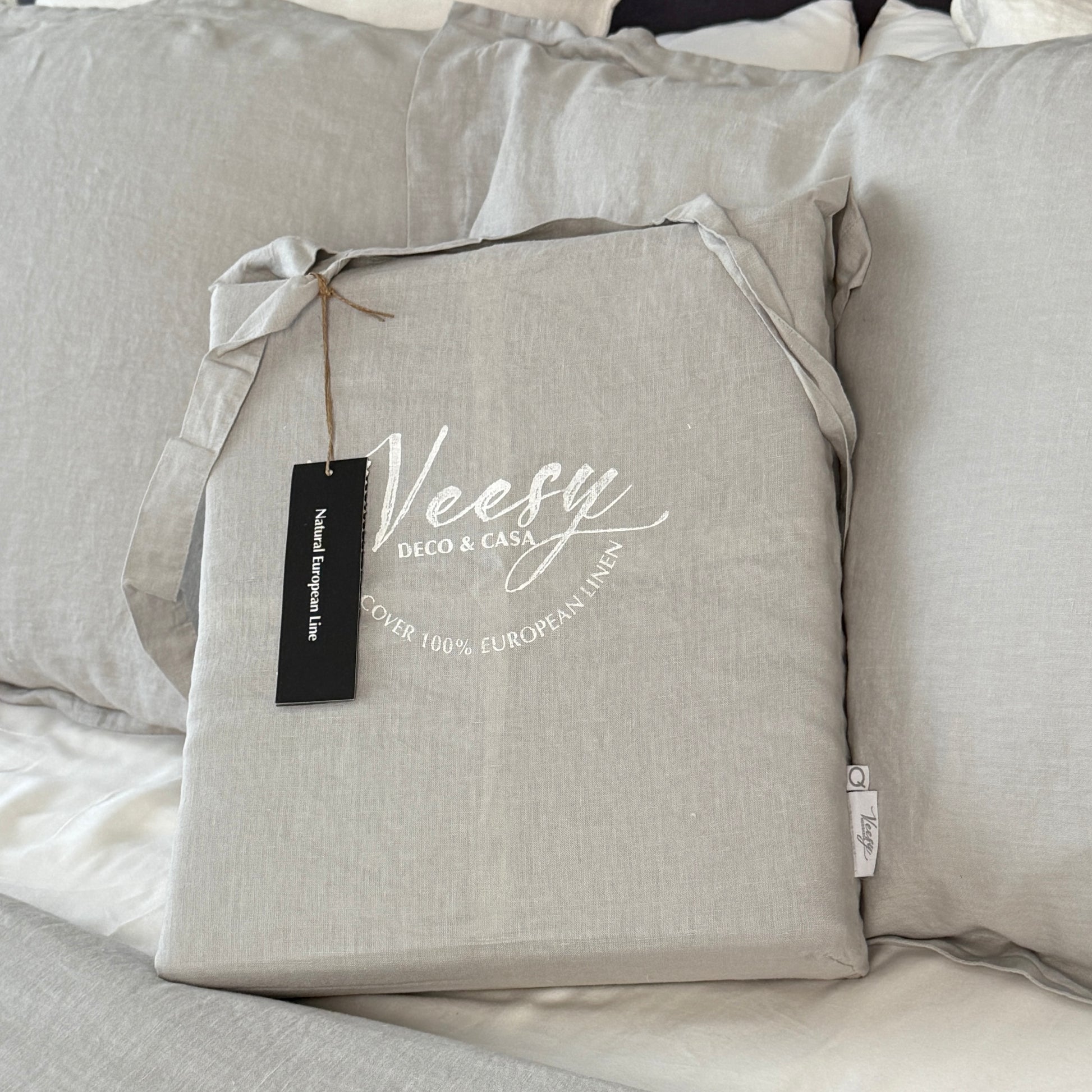 CUBRE PLUMON DE LINO BELGA GRIS PERLA