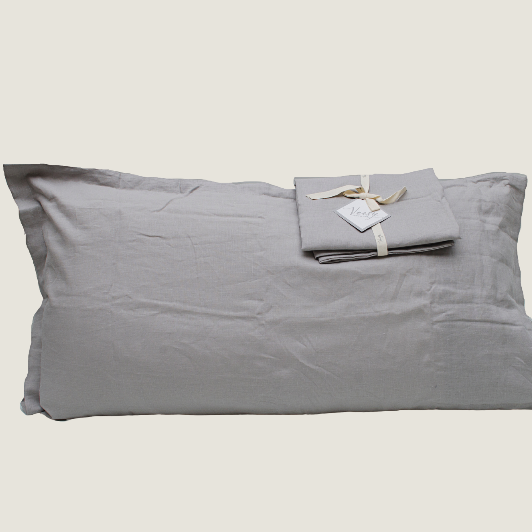 FUNDA ALMOHADA GRIS PERLA