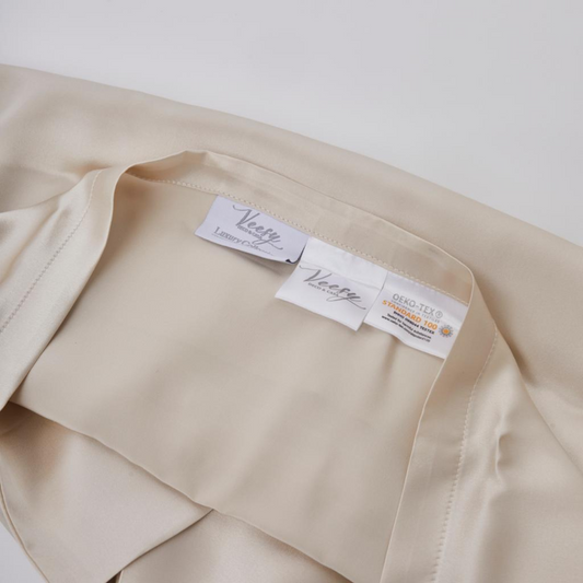 FUNDA DE ALMOHADA DE SEDA NATURAL BEIGE - EDICIÓN LIMITADA