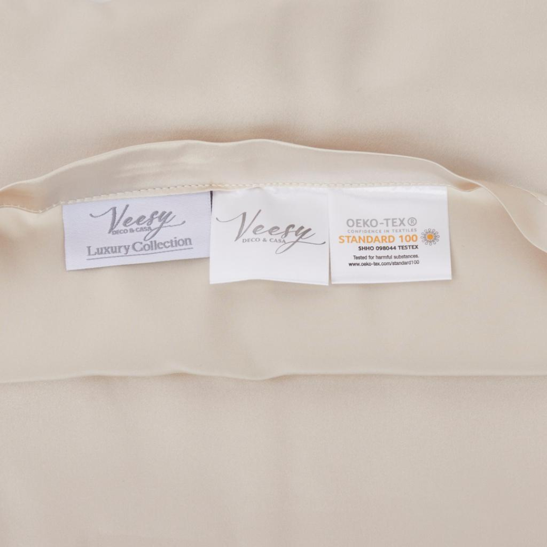 FUNDA DE ALMOHADA DE SEDA NATURAL BEIGE - EDICIÓN LIMITADA