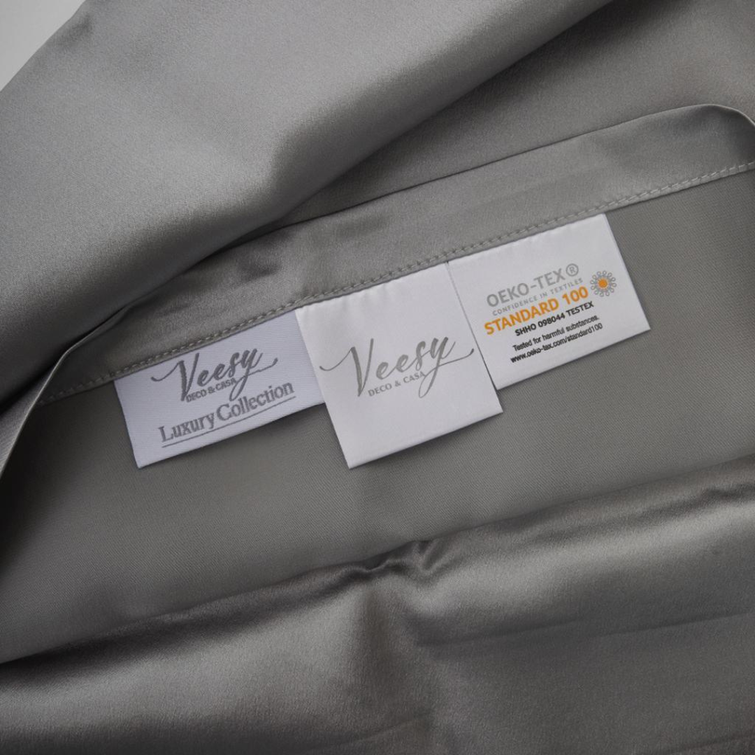 FUNDA DE ALMOHADA DE SEDA NATURAL GRIS - EDICIÓN LIMITADA