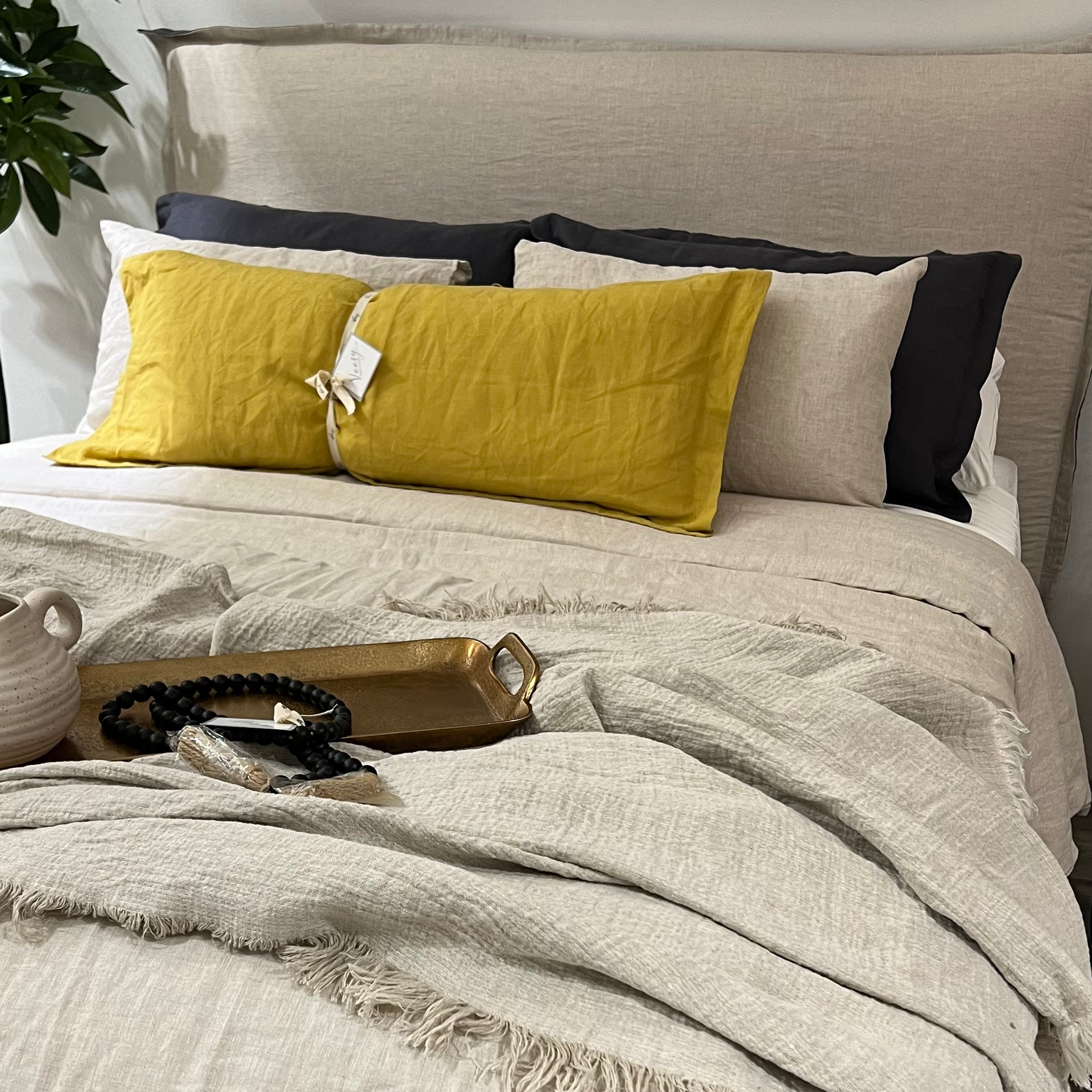 FUNDA ALMOHADA GRIS GRAFITO