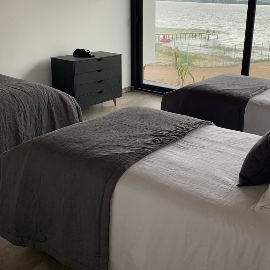 PIECERA LINO ACOLCHADA GRIS GRAFITO