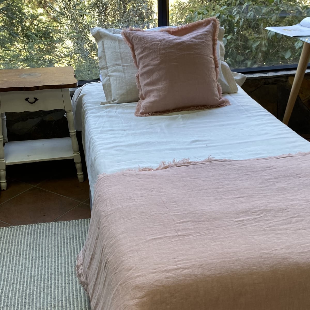 PIECERA LINO ACOLCHADA PALO ROSA