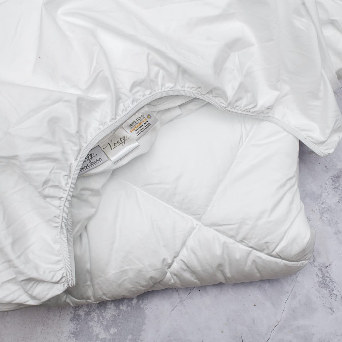 TOPPER DE CAMA DE SEDA DE FUELLE ALTO